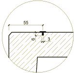 1x PVC profil - Odolné podlahy Cidemat